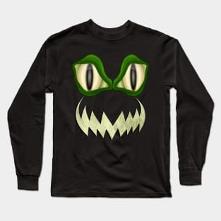Halloween Gifts, Funny, Scary Monster Face Graphic Art Trick or Treat Fun Gifts Long Sleeve T-Shirt